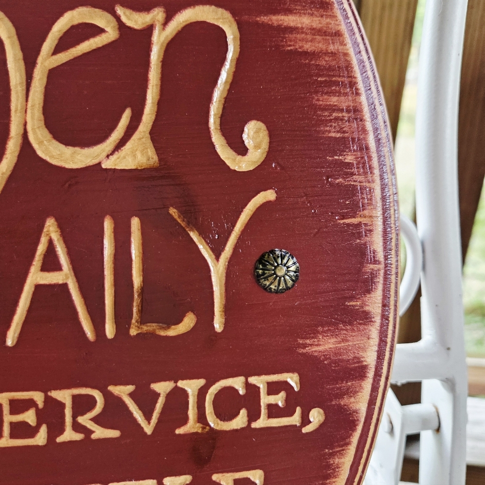Handmade Distressed Barn Red Kitchen Sign - Picture 4 of 7
